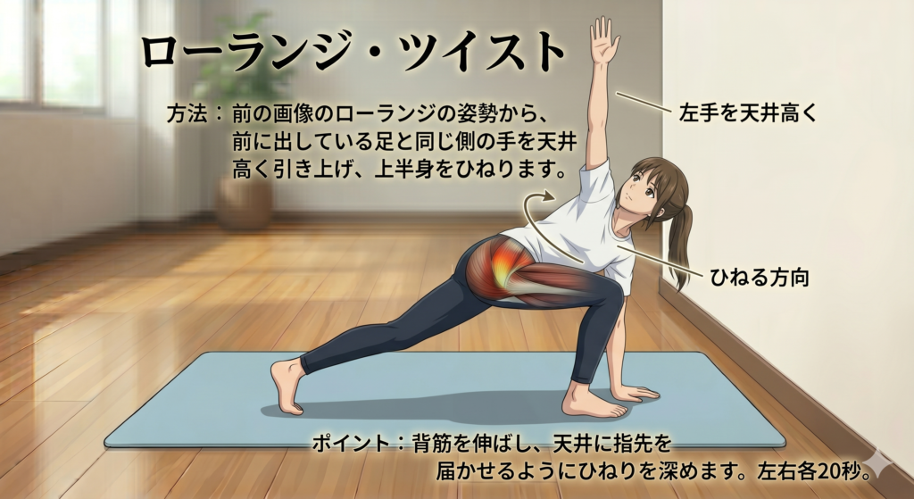 ローランジツイスト 腸腰筋のストレッチ